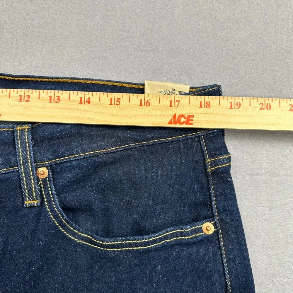 Levis 502 Taper Jeans Mens 36x32 Dark Indigo Blue Stretch Denim NEW 295073196